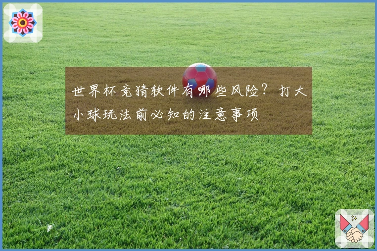 世界杯竞猜软件有哪些风险？打大小球玩法前必知的注意事项